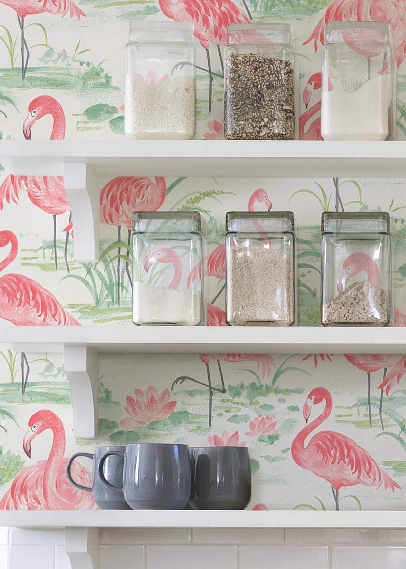NuWallpaper NUS3679 Flamingo Beach Peel & Stick Wallpaper, Pink - Image 3